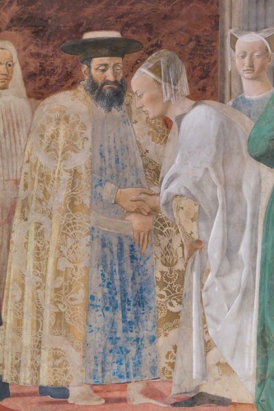 Adoration of the Cross and meeting between Solomon and the Queen of Sheba (detail) by Piero della Francesca