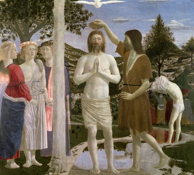 Baptism of Christ (detail) by Piero della Francesca