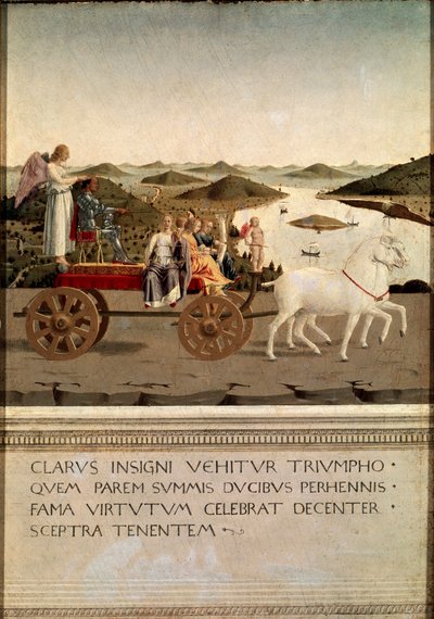Diptych of triumph of Federico da Montefeltro and Battista Sforza by Piero della Francesca