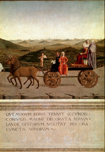 Diptych of Triumph of Federico da Montefeltro and Battista Sforza (detail) by Piero della Francesca