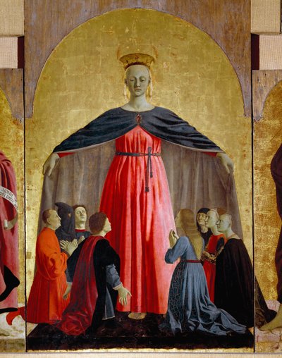 Polyptych of Mercy: The Virgin of Mercy, Surrounded by Saints (detail) by Piero della Francesca