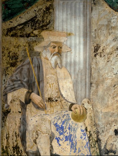 Portrait of Sigismondo Pandolfo Malatesta in prayer before San Sigismondo (detail) by Piero della Francesca