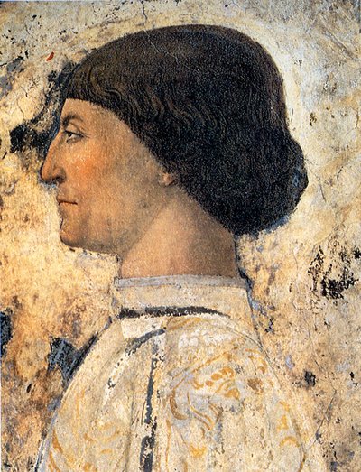 Sigismondo Pandolfo Malatesta (detail), Fresco in Tempio Malatestiano, Rimini, 1451 by Piero della Francesca
