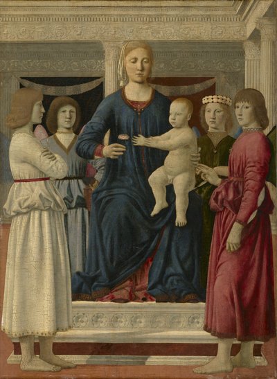 Virgin and Child Enthroned with Four Angels by Piero della Francesca
