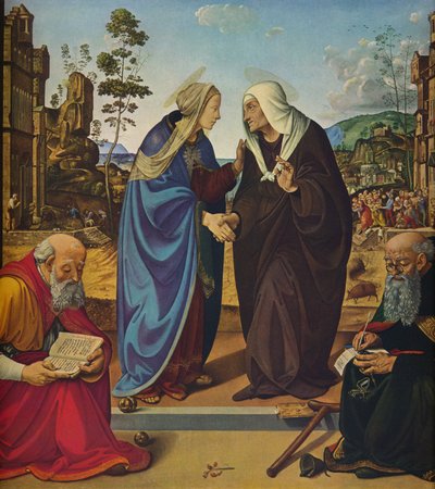 The Visitation with Saints Nicholas and Anthony Abbot, c. 1489-1490 by Piero di Cosimo