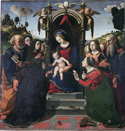 Virgin and Child on the throne surrounded by saints by Piero di Cosimo