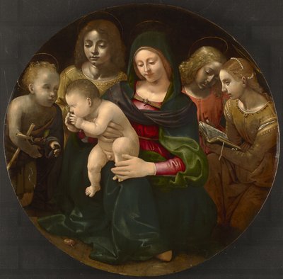 Virgin and Child with the Young Saint John the Baptist, Saint Cecilia, and Angels, c.1505 by Piero di Cosimo