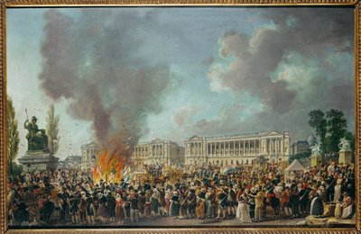 The Emblems of Monarchy are Burnt on the Place de la Concorde by Pierre Antoine (attr. to) Demachy