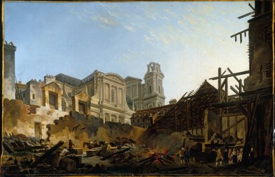 The Saint-Germain Fair after the fire of the night of March 16 to 17, 1762, ca. 1762 by Pierre Antoine Demachy