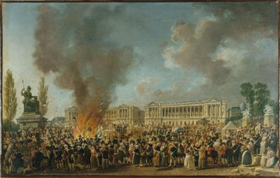 The Festival of Unity and Reunion, on the Place de la Révolution, circa 1793 by Pierre Antoine Demachy