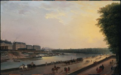 The Seine at the Grenouillère, view from the waterside terrace at the Tuileries, circa 1777 by Pierre Antoine Demachy