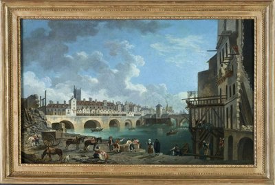 View of the Quai de Gesvres at the Time of the Demolition of the Houses on the Pont au Change, circa 1788 by Pierre Antoine Demachy