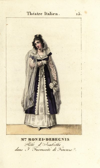 Mme. Ronzi-Debegnis in I Fuoruscit di Firenze, Theatre Italien, 1819 by Pierre Charles Baquoy