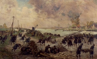 Belgian Troops in Combat on Yser, October 1914 by Pierre Ernest and Neymark Gustave Ballue