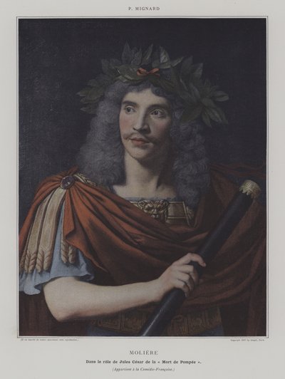 Moliere in the Role of Julius Caesar in The Death of Pompey by Pierre (after) Mignard
