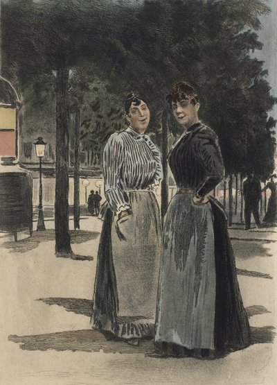Two ordinary women on the boulevard, illustration from 