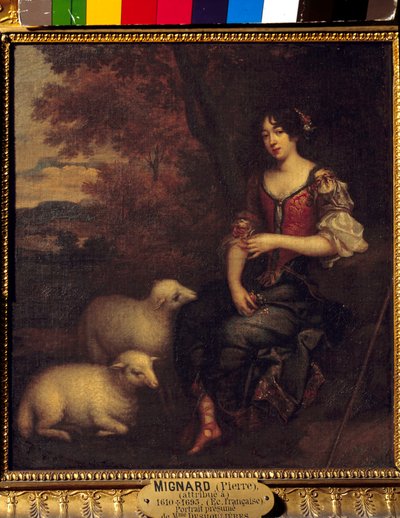 Portrait of Madame Deshoulieres, Antoinette Ligier de La Garde (1637-1694) poet by Pierre (attr. to) Mignard
