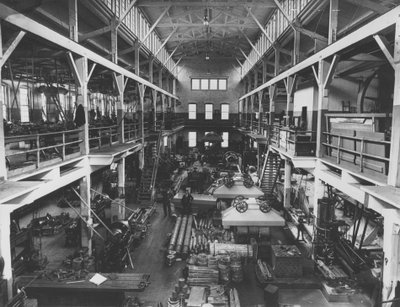 Interior View of New Machine Shop in Hagley Yard by Pierre A. Gentieu