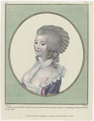 Gallery of Fashion and French Costumes, 1781: Hairstyle Named 