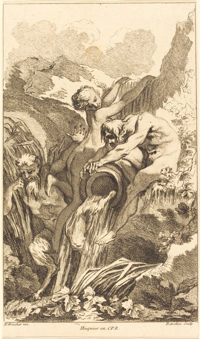 Satyr, Nymph and River God by Pierre Alexandre Aveline