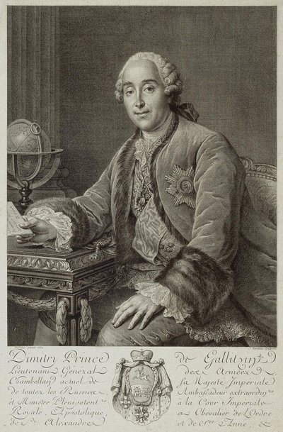 Portrait of Prince Dmitriy Mikhailovich Golitsyn 1721-1793, 1762 by Pierre Alexandre Tardieu