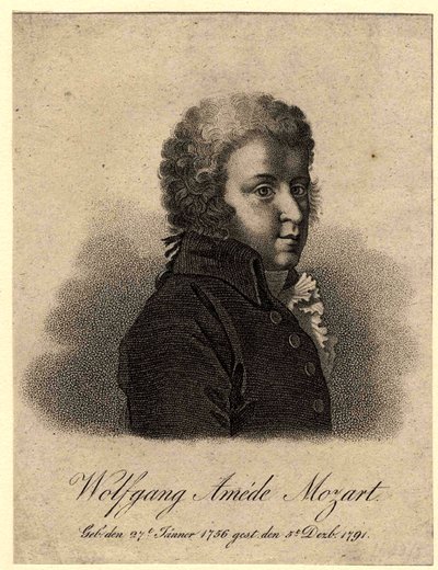Portrait of the Composer Wolfgang Amadeus Mozart 1756-1791, After 1824 by Pierre Alexandre Tardieu