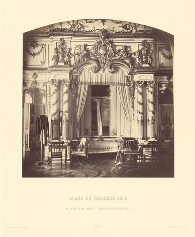 Palace of Tsarskoe-Selo, Bedroom of Emperor Alexander I by Pierre Ambrose Richebourg
