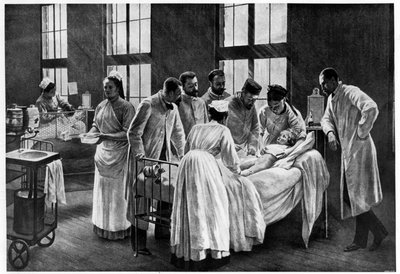 The Croup Cured by Doctor Roux, engraved by E. Buval (colour litho), Brouillet, Pierre Andre (after) by Pierre Andre (after) Brouillet