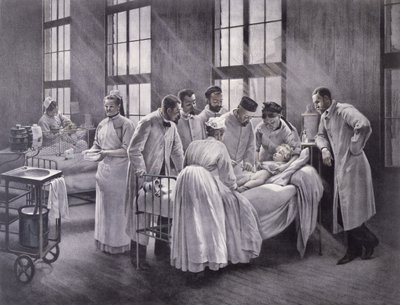 The Croup Cured by Doctor Roux, Engraved by E. Buval by Pierre Andre Brouillet