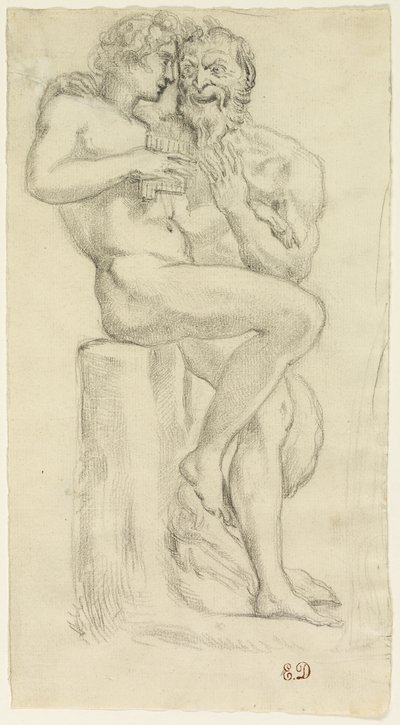 Study of a Nude Figure and a Faun by Pierre Andrieu