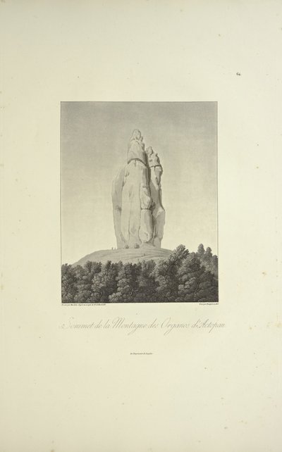 Summit of the Mountain of Organos, Actopan, engraved by Bouquet, illustration from 