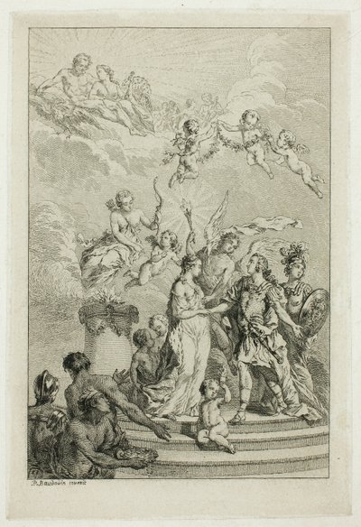 Allegory of the Marriage of the Dauphin Louis to the Infanta Maria Theresa of Spain by Pierre Antoine Baudouin