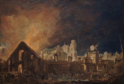 The Foire Saint-Germain after the Fire of the Night of 16 to 17 March 1762 by Pierre Antoine Demachy
