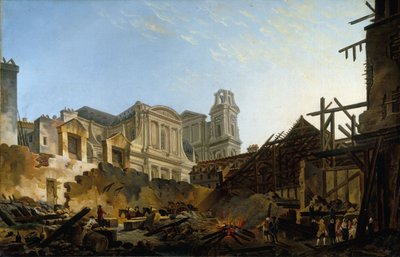 The Foire Saint-Germain After the Fire of the Night of 16 to 17 March 1762 by Pierre Antoine Demachy