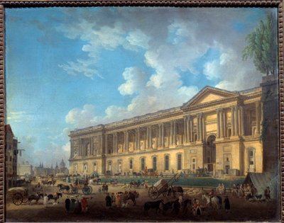 The colonnade of the newly degaged Louvre. View of Paris by Pierre Antoine Demachy