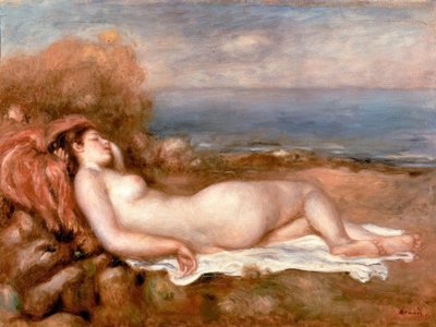 Bather Lying by the Sea by Pierre Auguste Renoir