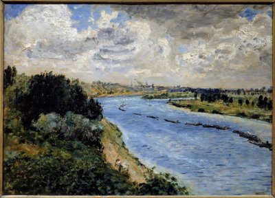 Barge on the Seine (Painting by Pierre Auguste Renoir) by Pierre Auguste Renoir