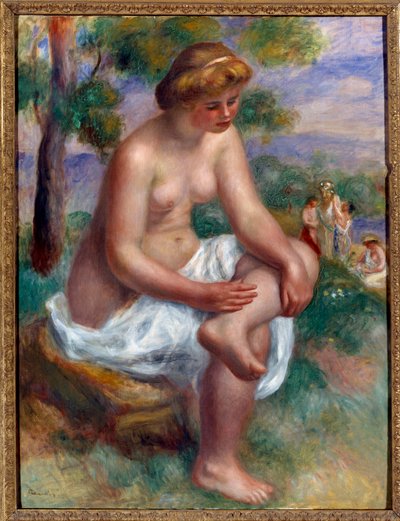 Bather Sitting in a Landscape Called Eurydice by Pierre Auguste Renoir