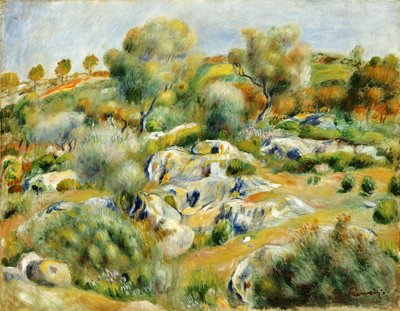 Brittany Landscape with Trees and Rocks by Pierre Auguste Renoir