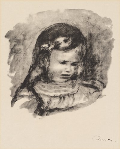 Claude Renoir, the Head Lowered by Pierre Auguste Renoir