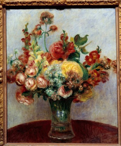 Flowers in a vase by Pierre Auguste Renoir