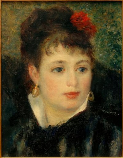Woman with Rose by Pierre Auguste Renoir