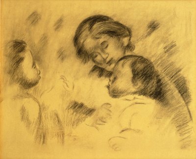 Gabrielle Renard with Jean Renoir and a Little Girl, c.1895-96 by Pierre Auguste Renoir
