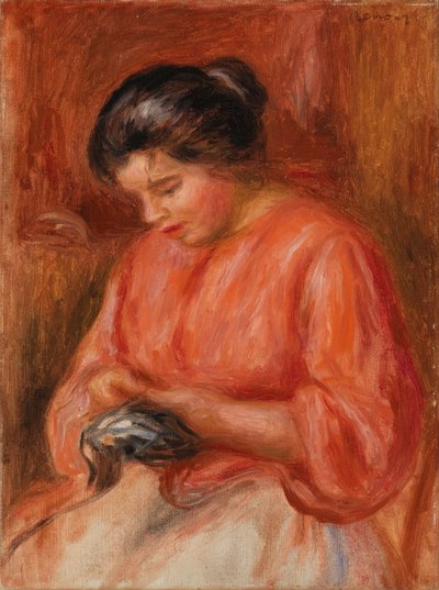 Girl Darning by Pierre Auguste Renoir