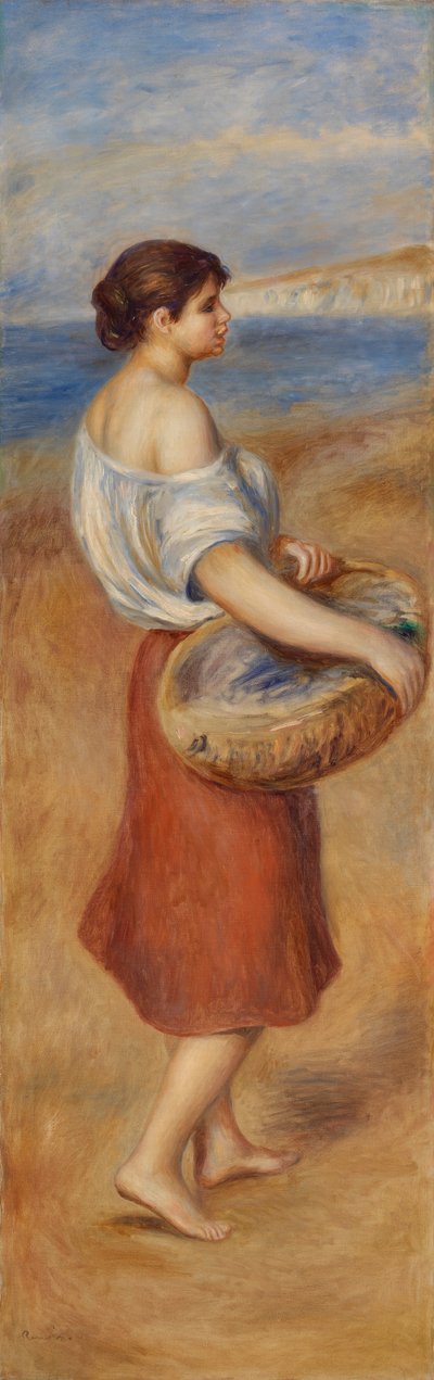 Girl with Basket of Fish by Pierre Auguste Renoir