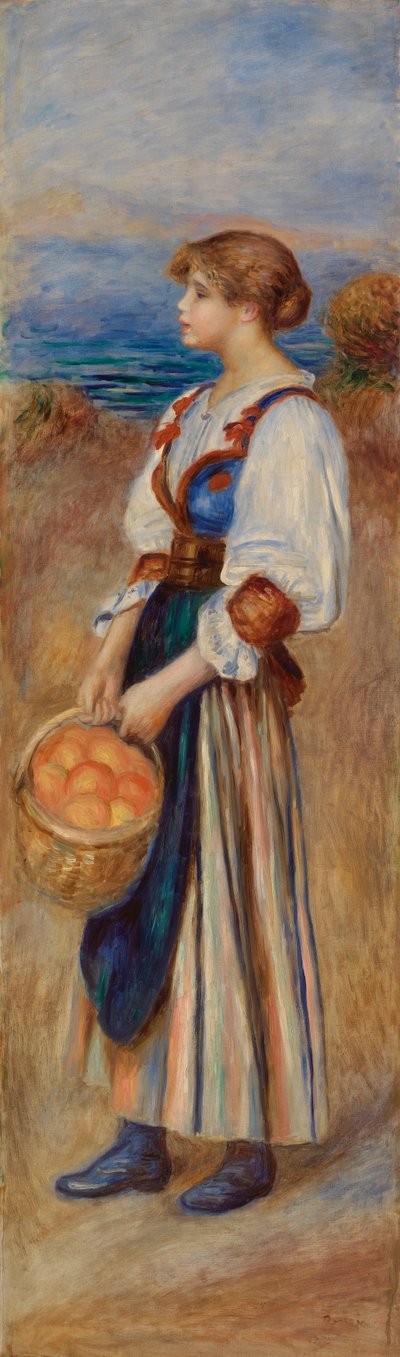 Girl with Basket of Oranges by Pierre Auguste Renoir