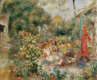 Girls in a Garden in Montmartre, c.1893-5 by Pierre Auguste Renoir