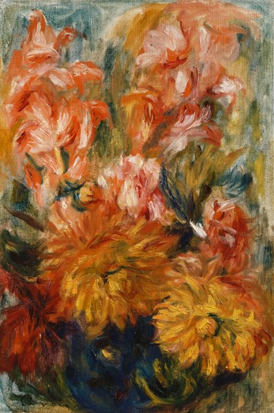 Gladioli in a Blue Vase by Pierre Auguste Renoir