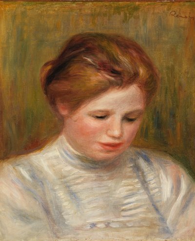 Head; also called Study of an Embroiderer by Pierre Auguste Renoir