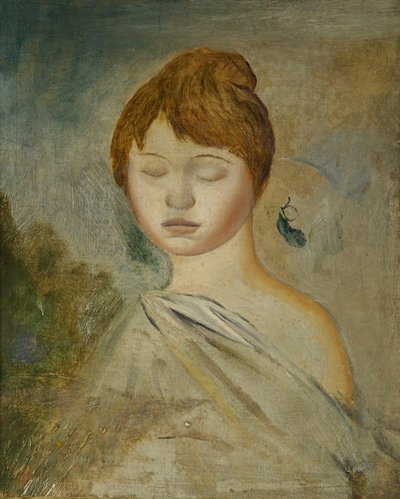 Head of a Young Woman, c.1887 by Pierre Auguste Renoir